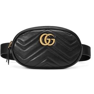GUCCI Belt Bag - XS Marmont Matelasse Leather Black Purse